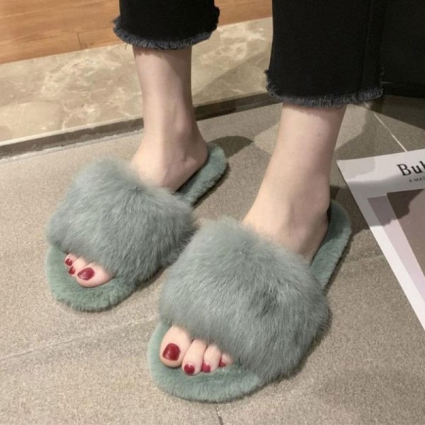 Breathable Comfortable rabbit fur slippers 