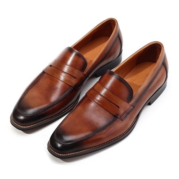 2020 New arrival genuine leather casual slip on man shoes men dress loafers