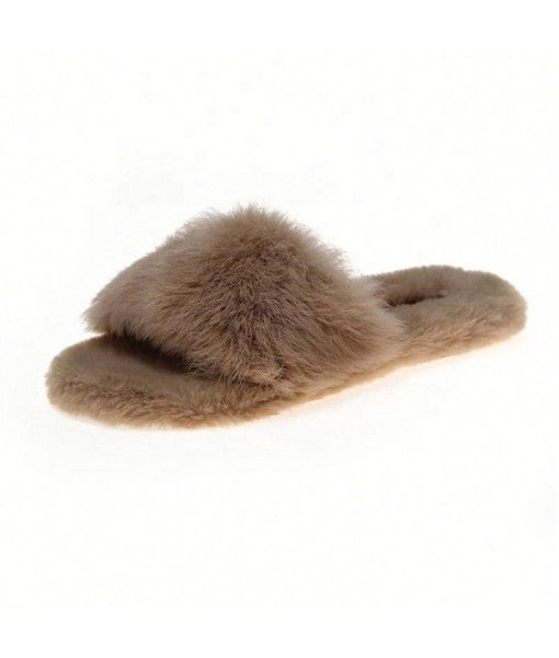 Breathable Comfortable rabbit fur slippers for woman