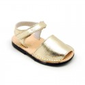 Kids Shoes Girls Sandals Metallic Kids Leather Sandals with Flexible Outsole 