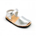 Kids Shoes Girls Sandals Metallic Kids Leather Sandals with Flexible Outsole 