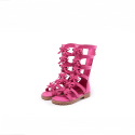 Summer Hard Soled Leather Gladiator Fancy Sandals For Girls With Bow 