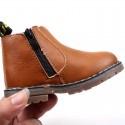 Fashionable children's shoes for girls with newly designed zipper for children's leather boots
