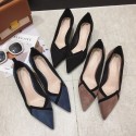 666-20 new 2019 autumn/winter women's high-heeled shoes, thin heel, pointed toe, light suede, girl's style and women's sole rubber