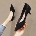 666-20 new 2019 autumn/winter women's high-heeled shoes, thin heel, pointed toe, light suede, girl's style and women's sole rubber