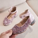 Children's shoes girl's princess shoes girl's crystal leather shoes dance shoes new children's single shoes high heels shoes in spring 2019
