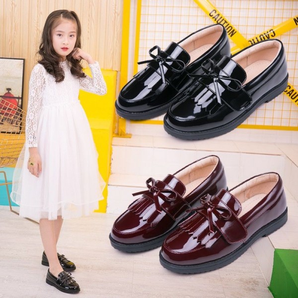 Girls' shoes spring 2020 new children's single shoes soft soled princess shoes British style black student performance shoes