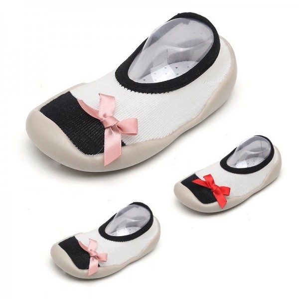 Mipaixing girls' walking shoes non slip Soft Sole Baby floor shoes bowknot indoor baby socks shoes outdoor spring and summer