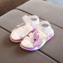2020 summer new girls' bareteeth bright light sandals fashion luminous princess shoes baby breathable soft soled luminous shoes
