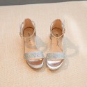 2020 children's shoes summer new girls' ROMAN SANDALS Korean girls fashion Rhinestone small high heels Princess sandals trend
