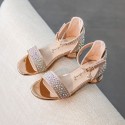 2020 children's shoes summer new girls' ROMAN SANDALS Korean girls fashion Rhinestone small high heels Princess sandals trend
