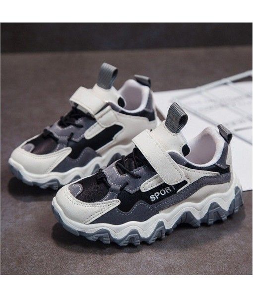 2020 spring new children's sports shoes boys' casual shoes girls' running shoes non slip mesh students' wave shoes
