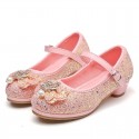 Spring and autumn Korean version of little high-heeled girl's shoes children's Sequin dress single shoes new little girl performance princess shoes