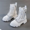 2021 spring new hollow out Martin boots women's thick bottom with double side zipper inside, casual and fashionable women's Boots 