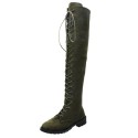 Foreign trade large size Knight boots women's 2020 autumn and winter new European and American flat bottomed round head low heel cross-border Knee Boots manufacturers