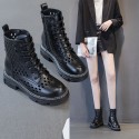 2021 spring new punching Martin boots women's thick bottom inner raised side zipper slim casual fashion women's Boots 
