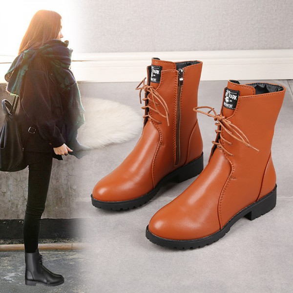 Foreign trade large size Martin boots women 2021 new plush Women European and American cross-border flat bottomed thick heel women's short boots are directly supplied by manufacturers