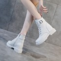 2021 autumn new leather Martin boots women's thick bottom inner increase casual Korean buckle boots female student shoes