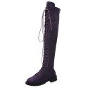 Foreign trade large size Knight boots women's 2020 autumn and winter new European and American flat bottomed round head low heel cross-border Knee Boots manufacturers