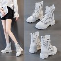 2021 spring new hollow out Martin boots women's thick bottom with double side zipper inside, casual and fashionable women's Boots 