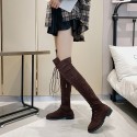 Foreign trade large size Knight boots women's 2020 autumn and winter new European and American flat bottomed round head low heel cross-border Knee Boots manufacturers