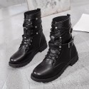 Boots children 2020 autumn and winter new flat bottomed thick heel Martin boots high top Knight boots large short boots foreign trade women's shoes 