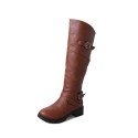 Amazon foreign trade boots women's 19 autumn and winter new European and American low heel round head flat bottom thick heel Knight boots women's wholesale 