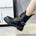 Cross border large size Martin boots women's wholesale of new European and American flat bottomed round head Liuding foreign trade short boots women's manufacturers in autumn and winter 2020 