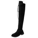 Foreign trade large size Knight boots women's 2020 autumn and winter new European and American flat bottomed round head low heel cross-border Knee Boots manufacturers
