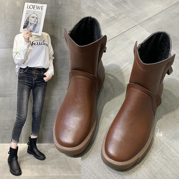 Cross border large size boots children 2021 new flat bottomed round head Martin boots fashion popular short boots female manufacturer wholesale 