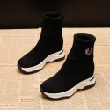 2020 new autumn and winter socks boots Martin cotton shoes British style Plush thickened inner raised thick soled short boots women's snow boots 
