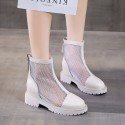 Hollow out Martin boots women's 2021 new summer thin mesh boots with increased leisure thin spring and autumn single boots 