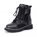 2021 spring mesh Martin boots women's thick soled inner raised student shoes side zipper women's casual boots 