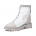 Hollow out Martin boots women's 2021 new summer thin mesh boots with increased leisure thin spring and autumn single boots 
