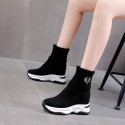 2020 new autumn and winter socks boots Martin cotton shoes British style Plush thickened inner raised thick soled short boots women's snow boots 