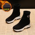 2020 new autumn and winter socks boots Martin cotton shoes British style Plush thickened inner raised thick soled short boots women's snow boots 