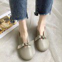 2021 spring new retro flat sole single shoes round head shallow mouth bean shoes soft sole comfortable casual women's shoes wholesale 