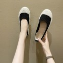 2021 summer new flat sole single shoes round head shallow mouth knitted breathable casual shoes comfortable student women's shoes wholesale 