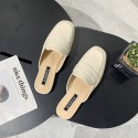 2021 spring and summer new Korean flat slippers women wear Baotou one foot lazy shoes Square Head women's shoes wholesale 