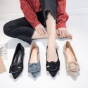 2021 spring new Korean version pointed single shoes thick heel shallow suede low heel women's shoes fashion work shoes wholesale 