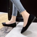 2021 spring new Korean version pointed flat sole single shoes women's comfortable light mouth black professional women's shoes wholesale 