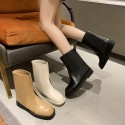 2021 autumn British style new women's boots round head thick bottom trousers tube boots retro fashion Knight boots 