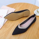 2021 autumn new Korean knitted breathable pointed single shoes flat bottomed fashion color matching casual shallow mouth women's shoes wholesale 