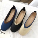 2021 spring new flat shoes women's shallow flat heel shoes comfortable flying woven breathable square head women's shoes wholesale 
