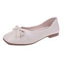 2021 spring new women's shoes Korean bow shallow flat sole single shoes square head soft sole comfortable Doudou shoes wholesale 