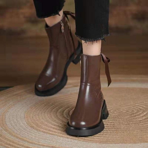 2021 summer new Martin boots women's British style fashion thick bottom autumn and winter middle heel strap single boots bare boots ins trend 