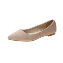2021 spring new Korean version pointed single shoes shallow flat shoes Suede Black comfortable working women's shoes wholesale 