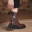 2021 summer new Martin boots women's British style fashion thick bottom autumn and winter middle heel strap single boots bare boots ins trend 