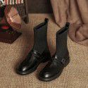 Thin boots women's British style elastic socks boots show thin short boots 2021 new spring and autumn single boots increase the trend of Martin boots 