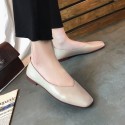 2021 spring and summer new flat sole single shoes retro square head shallow mouth grandma shoes one foot on lazy Doudou women's shoes wholesale